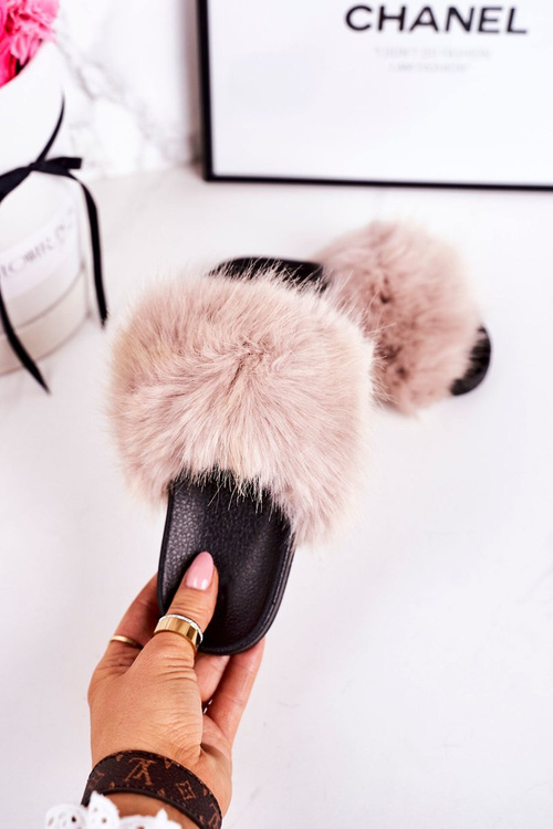 Дитячі тапочки з хутром Бежеві Fashionista