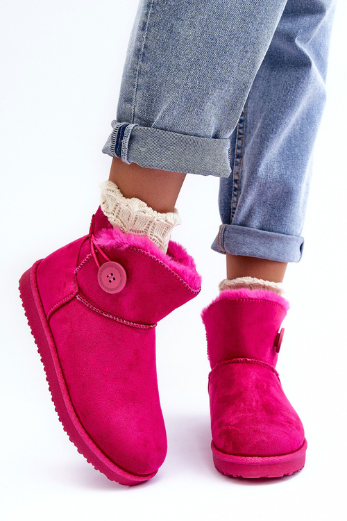 Жіночі стьобані зимові черевики з декоративним орнаментом кольору фуксії Siriol