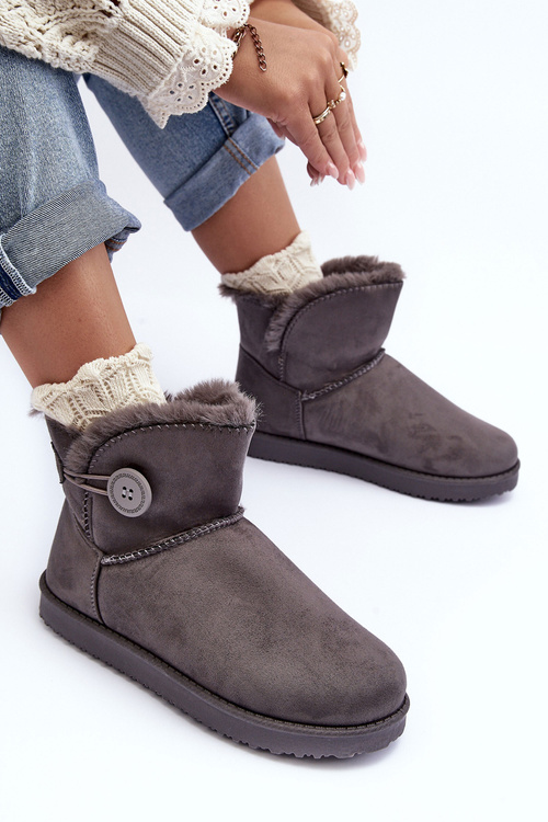 Жіночі зимові черевики з декором сірий Siriol