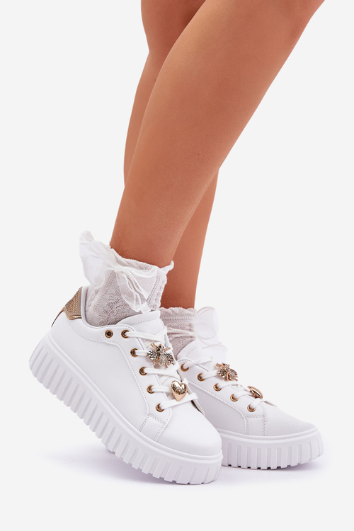 Жіночі кросівки з прикрасами білі Grelesi