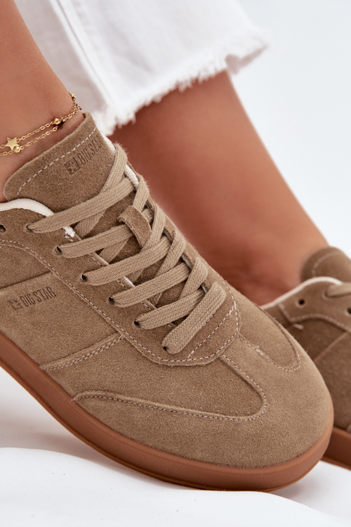 Замшеві кросівки для жінок Big Star SS274675 HI-POLY SYSTEM Бежеві