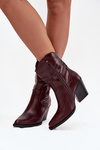 Жіночі ковбойські чоботи з еко-шкіри на підборах Bordeaux Sorelia