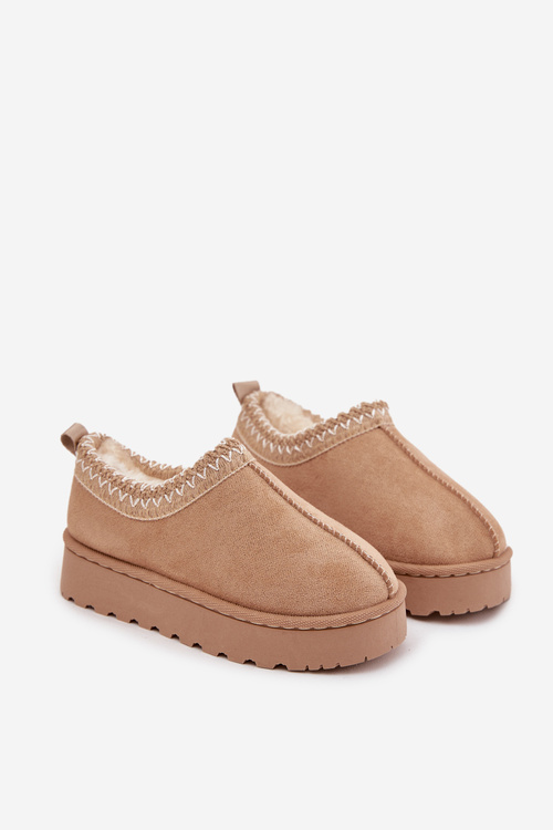 Дитячі зимові черевики з вишивкою бежеві Prina