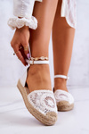 Жіночі еспадрільї на плетеній платформі білі калізи