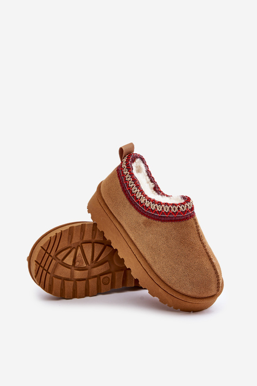 Снігові черевики дитячі на платформі з утепленим хутром Верблюжа Вілабрія