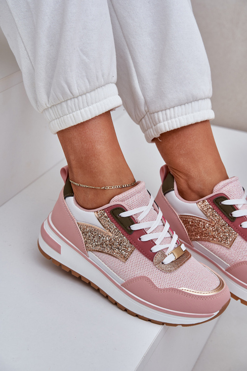 Блискучі Спортивні Черевики Для Жінок Рожеві Leesema