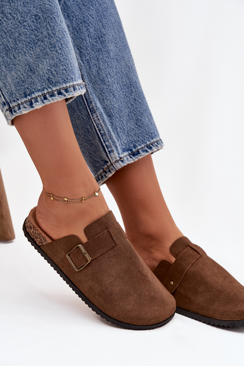 Шльопанці домашні жіночі коричневі Selio