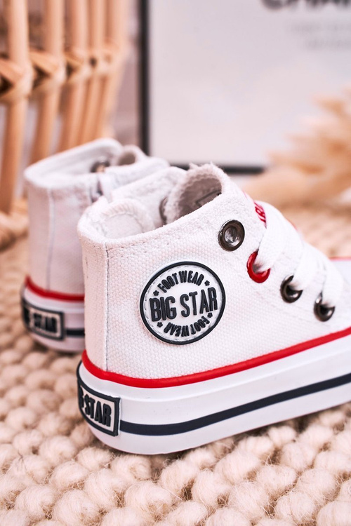 Високі дитячі кросівки на блискавці BIG STAR HH374187 Білі