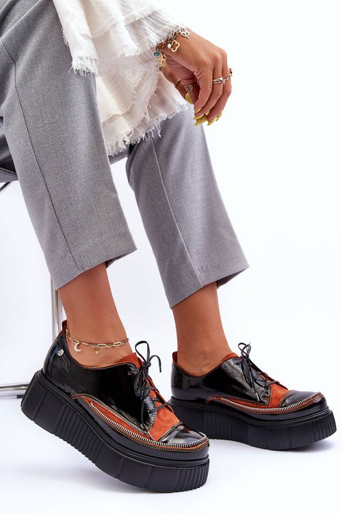 Жіночі шкіряні броги Maciejka 5074A-01 Чорні