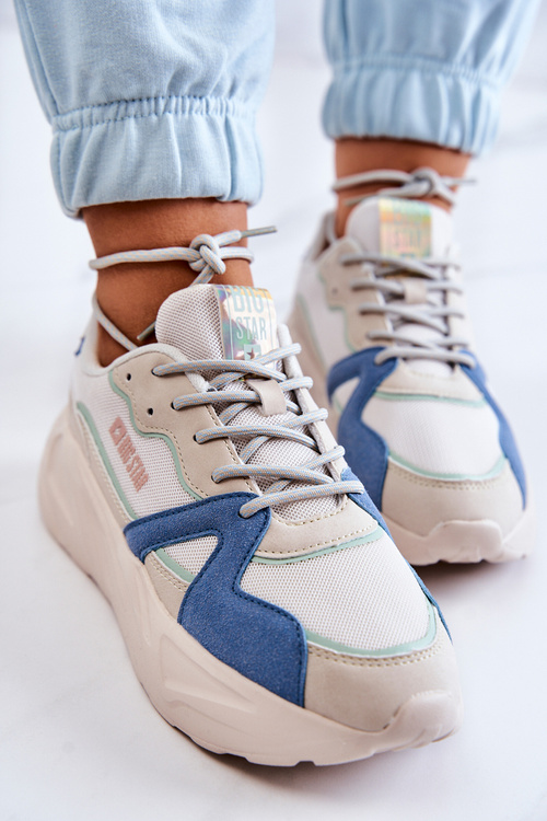 Жіночі кросівки Memory Foam Big Star JJ274600 Бежево-Сині