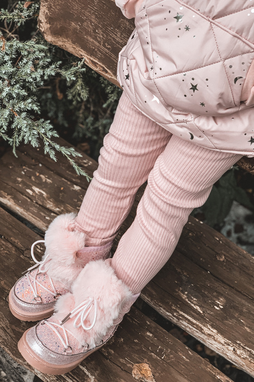 Дитячі снігові черевики з хутром Рожева Мінні Маус