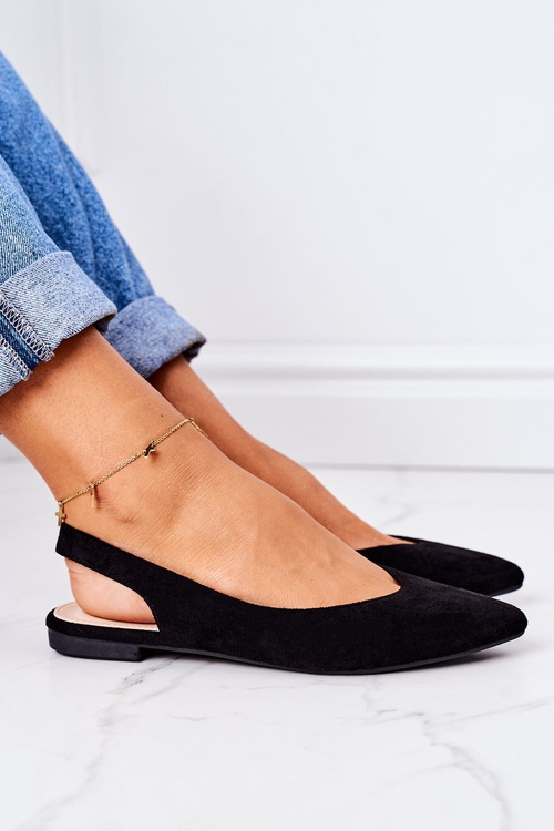 Замшеві балетки з гострим носком Black Daisy