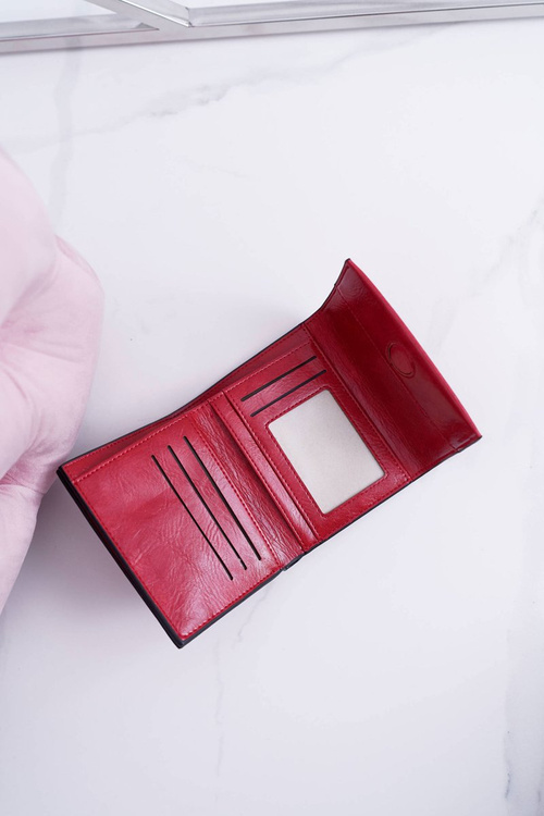 Жіночий гаманець класичний малий червоний на магніті
