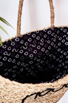 Плетена пляжна сумка шоппер NOBO XK0340 Бежево-чорна