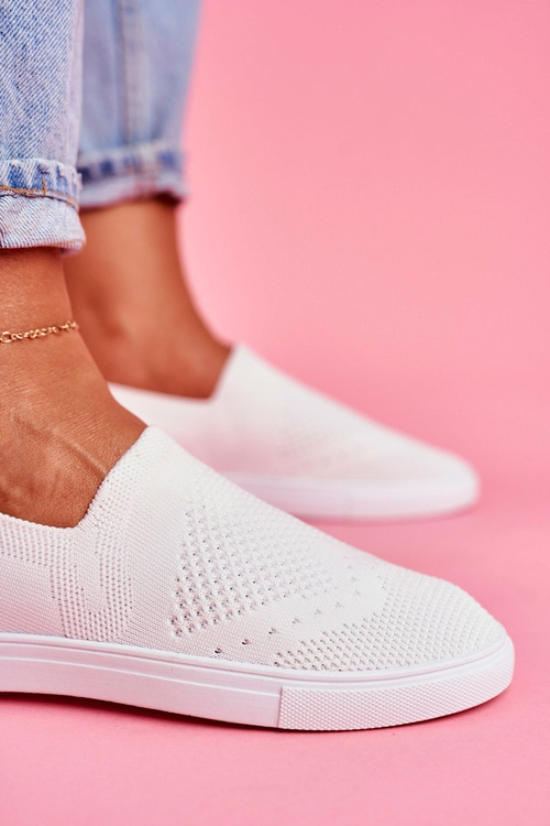 Жіночі тенісні туфлі без шнурівки Білі Big Star FF274A608