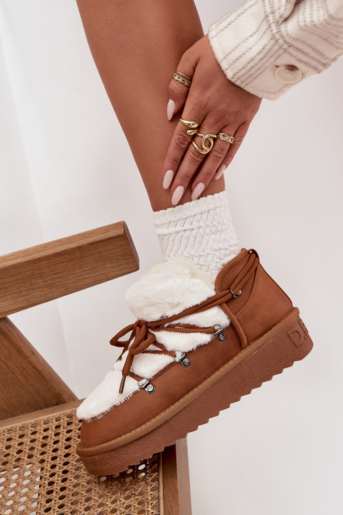 Низькі снігові черевики на платформі з хутром D.Franklin DFSH370011 Camel