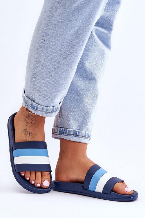 Жіночі смугасті тапочки Navy Blue Vision