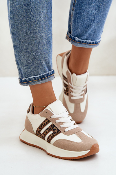 Кросівки Спортивне взуття на платформі Leopard Жіночі бежеві Thari