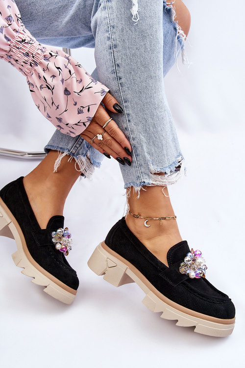 Жіночі туфлі лофери з орнаментом Black Issac