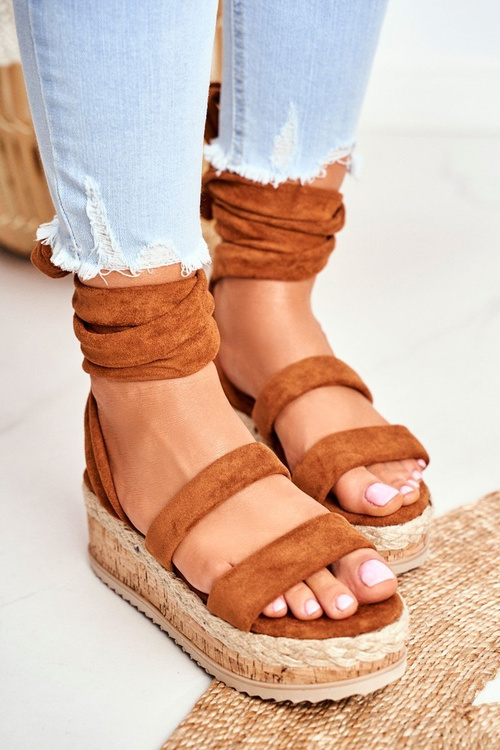 Жіночі босоніжки на платформі на зав'язках Camel La Favorite