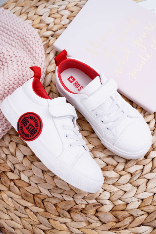 Дитячі кросівки на липучці Big Star FF374088 White Red