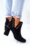 Жіночі замшеві чоботи з вирізами Lewski Black 3075