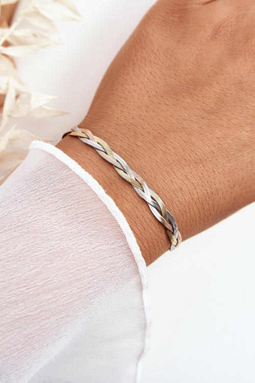 Елегантний різнокольоровий плетений браслет зі змією