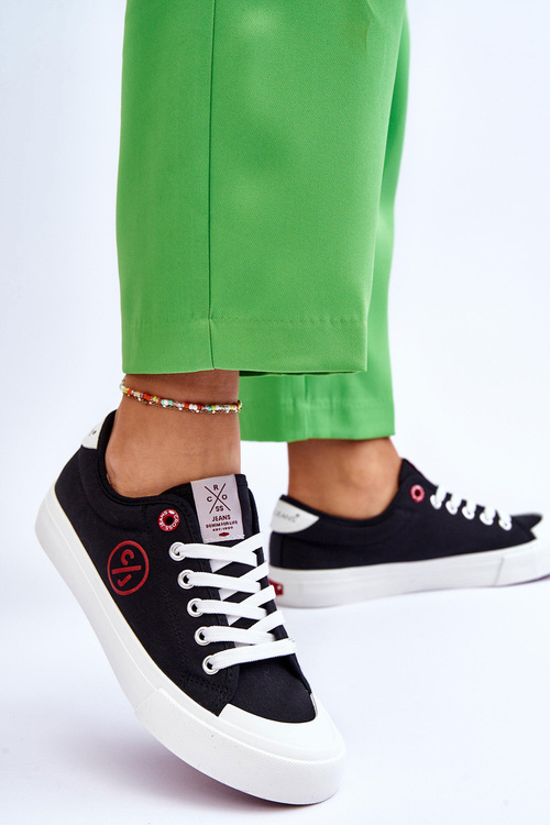 Жіночі джинсові кросівки з тканини LL2R4044 чорні