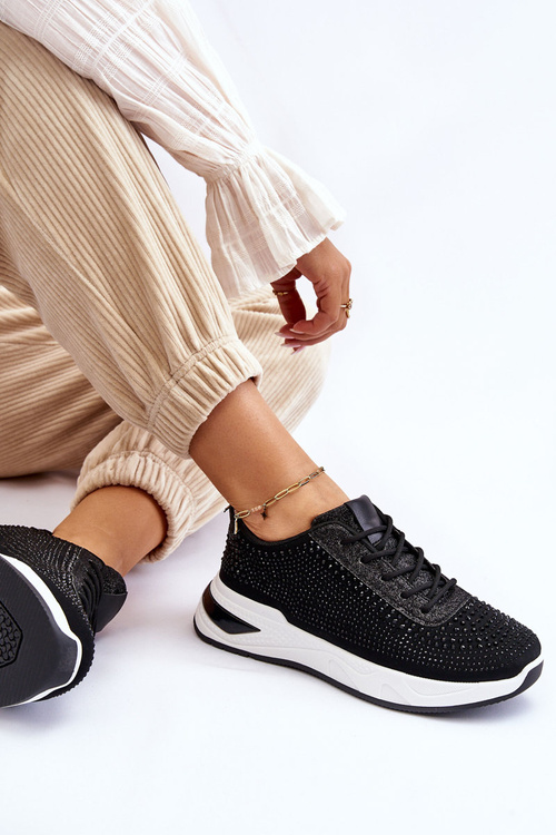 Жіночі кросівки з цирконами Чорний Raiden