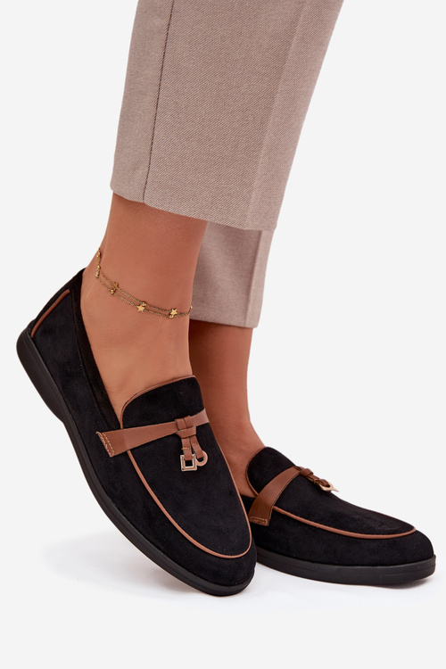 Мокасини Лофери Жіночі З Еко Замшу Чорні Darwen