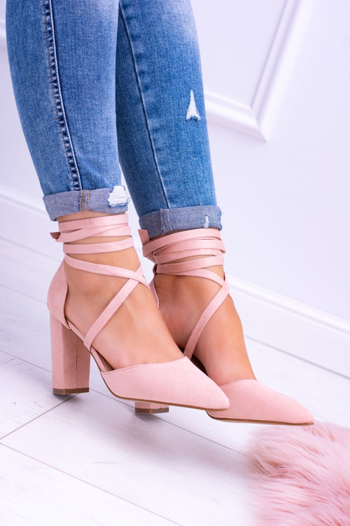 Жіночі багатоярусні рожеві туфлі на шпильках