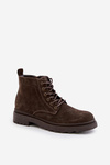 Чоловічі замшеві теплі ботильйони на блискавці Big Star OO174229 Коричневий