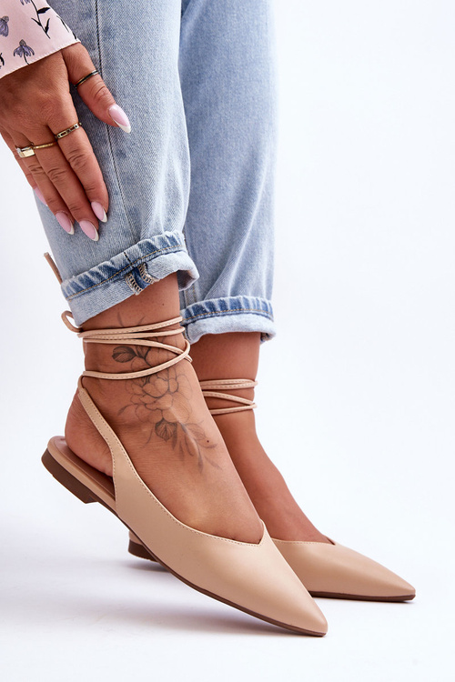 Жіночі мереживні балетки голого кольору Lilly Ann