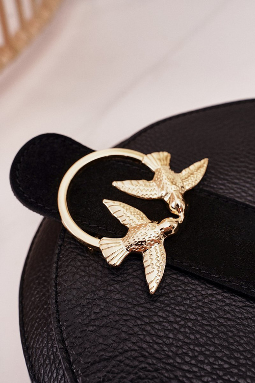 Шкіряний гаманець зі знімними ремінцями VERA PELLE чорний