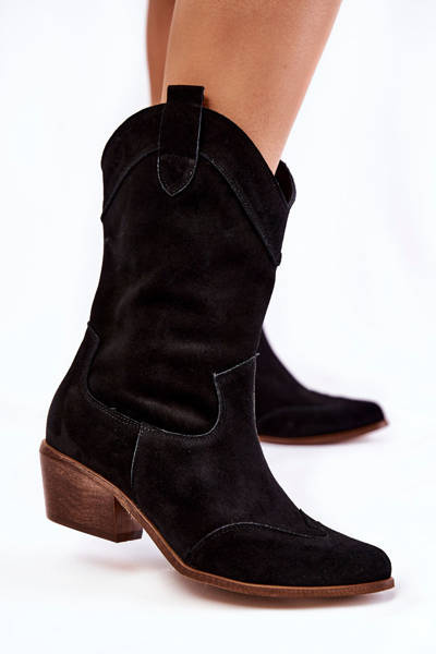 Замшеві черевики Ковбойські черевики Lewski Shoes 3198 Чорні