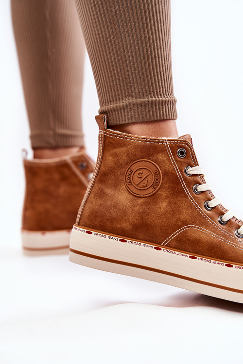 Жіночі високі утеплені кросівки Cross Jeans KK2R4043C Camel
