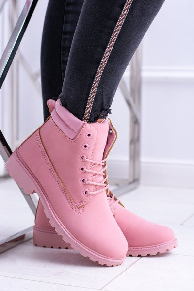 Жіночі пастельні дерев'яні чоботи Powder Pink Lucy