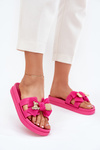 Жіночі Сандалі З Бантом І Золотою Брошкою Фуксія Lynara