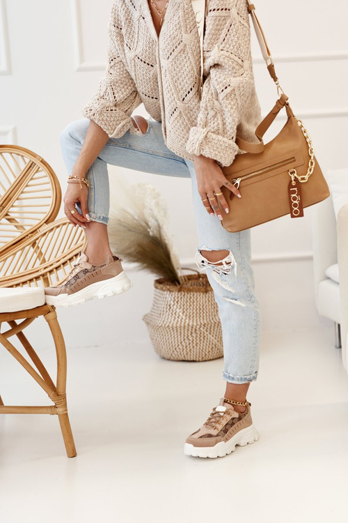 Жіночі кросівки на масивній підошві кольору хакі Daydreamer