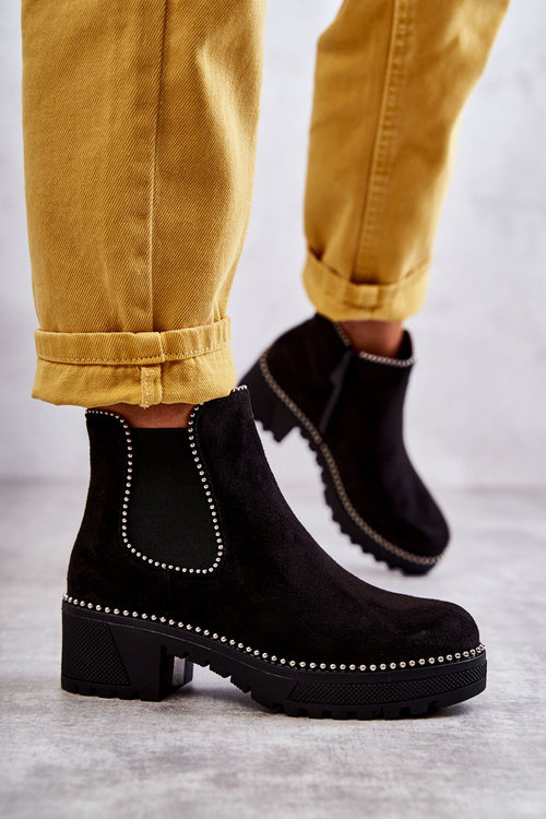 Чоботи жіночі на шпильці Black Afaries