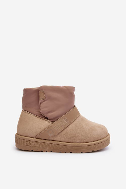 Жіночі зимові черевики утеплені на платформі бежеві Big Star MM274152