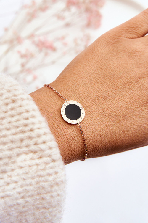 Жіночий браслет Celebrity Black Circle Rose Gold