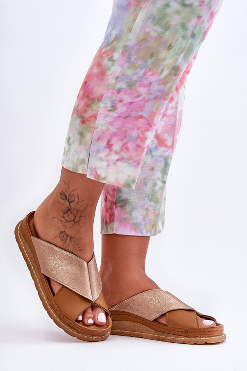 Шкіряні профільовані тапочки Maciejka 04986-29 Коричневий