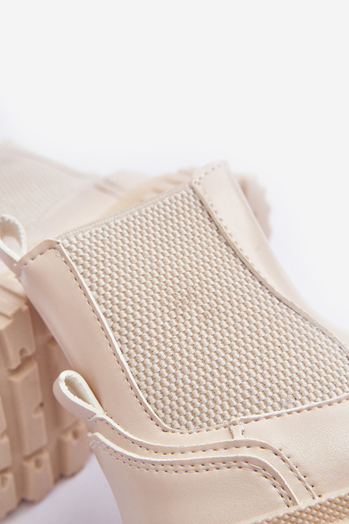 Дитячі утеплені чоботи на блискавці, бежевого кольору Jolynn