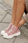 Теплі жіночі кросівки на платформі Big Star OO274071 Рожеві