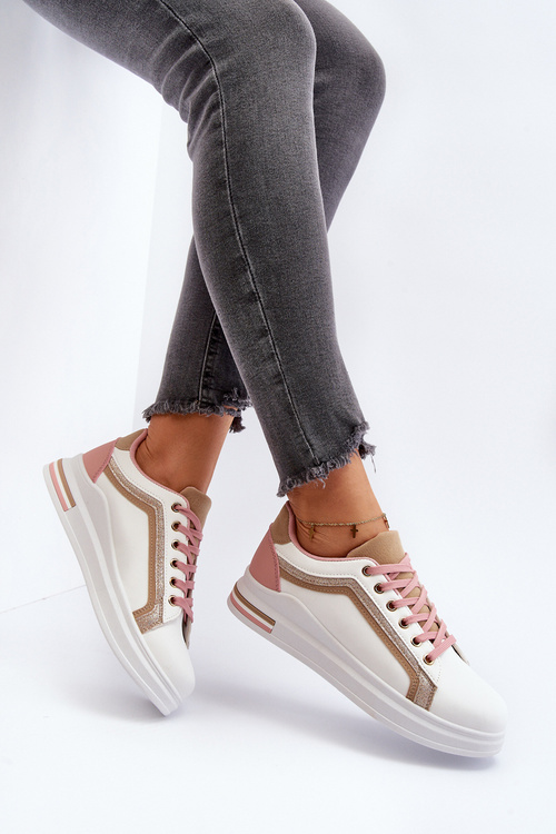 Жіночі кросівки з бежевою парчою Elnami