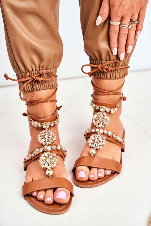 Жіночі сандалі-гладіатори з кристалами Camel Hype