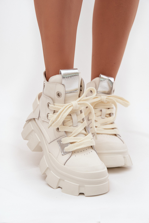 Шкіряні утеплені спортивні чоботи GOE SS2N4055 Білі