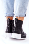 Чоботи на платформі чорні Maciejka 05216-01