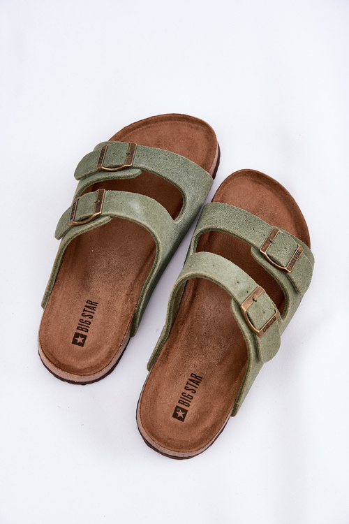 Замшеві Сандалі Для Жінок З Пряжками Big Star RR274A393 Зелені